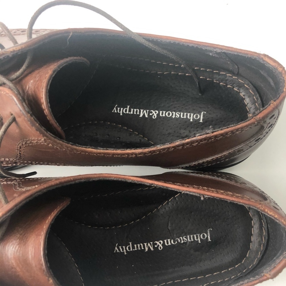 Johnston & Murphy Mens 10 M Oxford Brown Leather - Picture 11 of 11